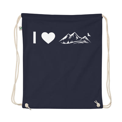 I Heart And Mountain - Organic Turnbeutel berge