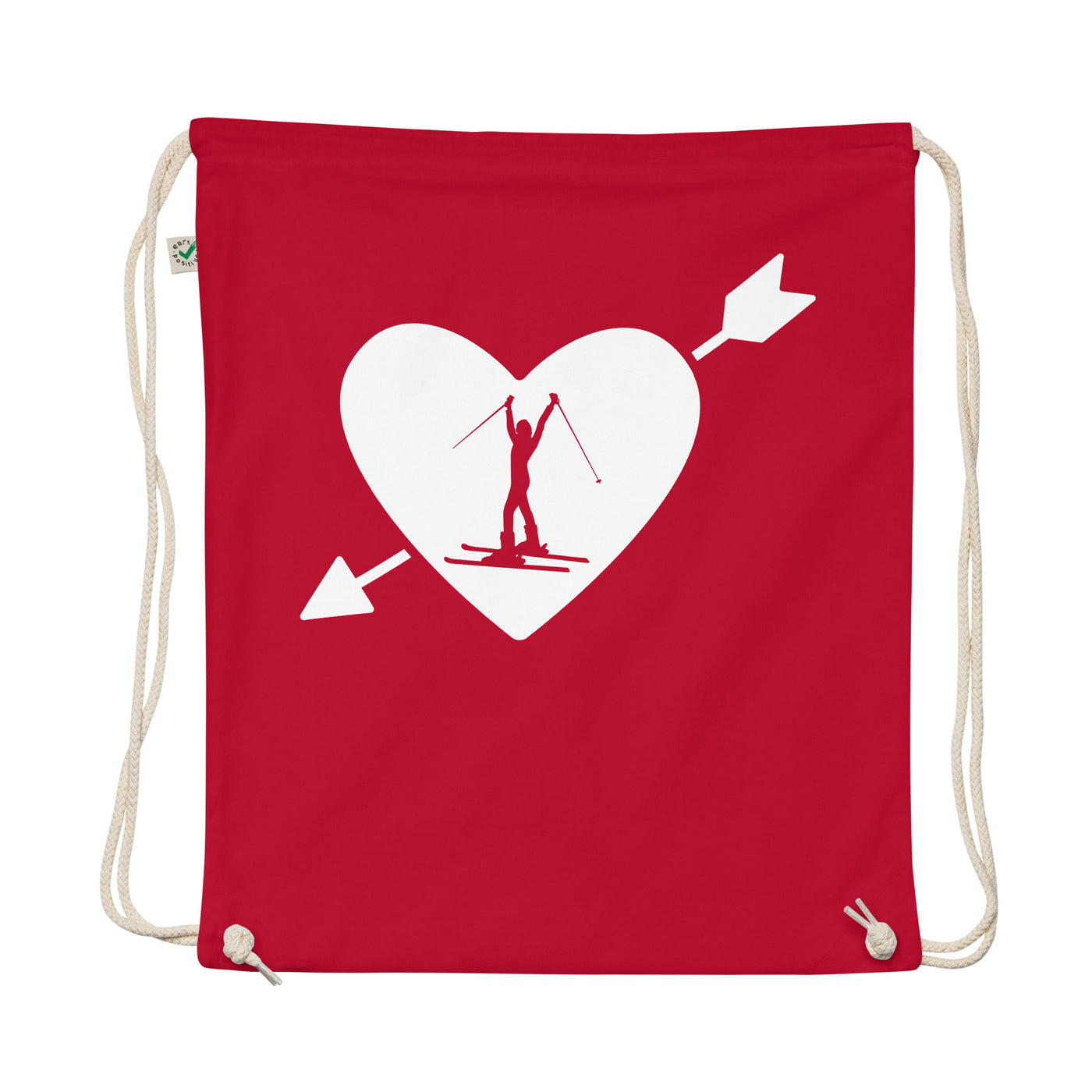 Arrow Heart And Skiing 1 - Organic Turnbeutel ski