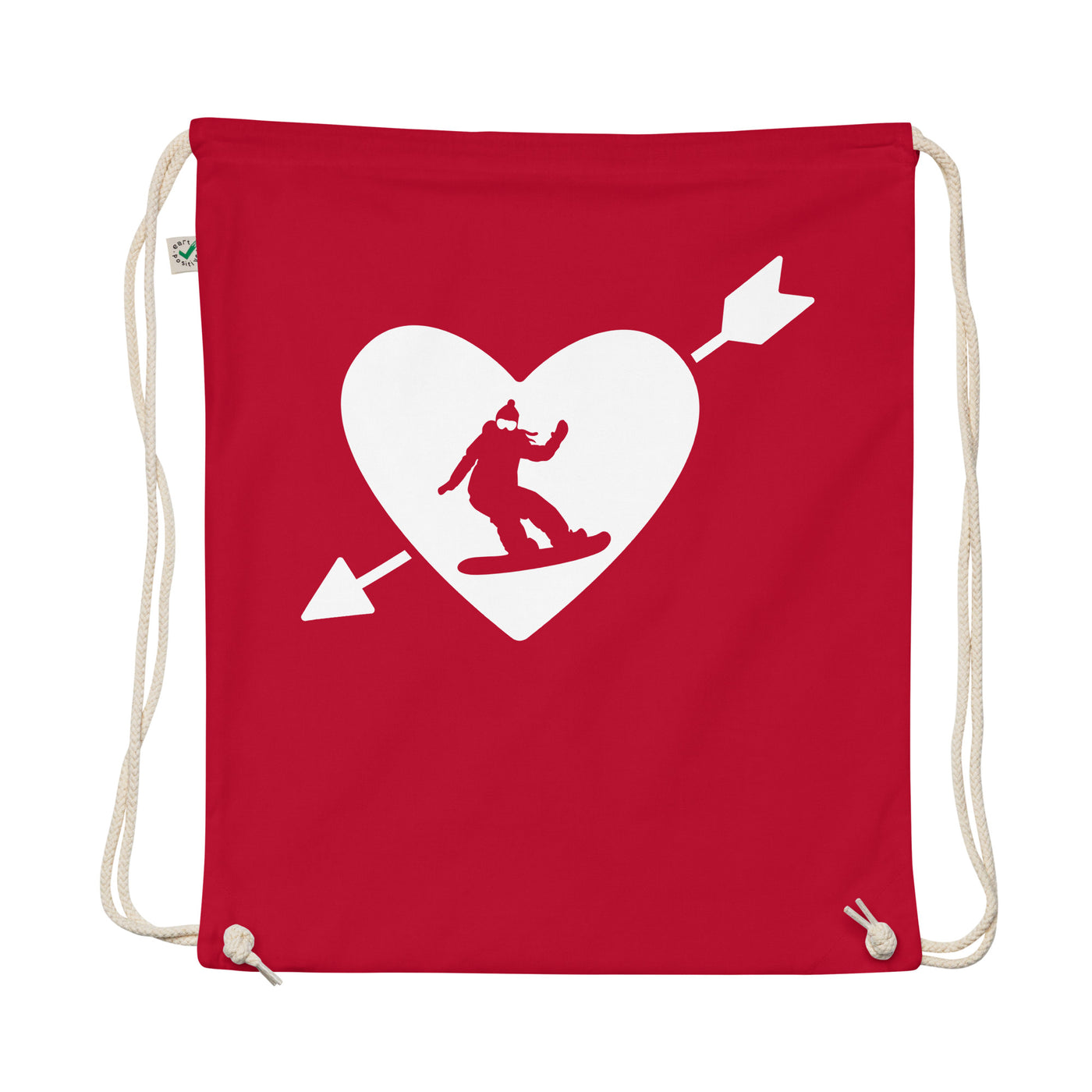 Arrow Heart And Snowboarding 1 - Organic Turnbeutel snowboarden