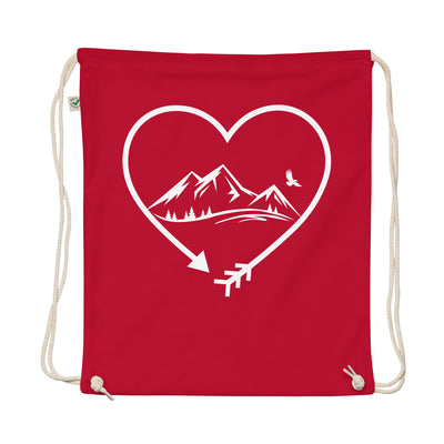 Arrow In Heartshape And Mountain - Organic Turnbeutel berge