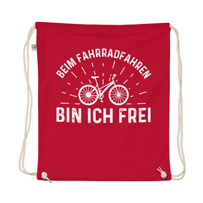 Beim Fahrradfahren Bin Ich Frei - Organic Turnbeutel fahrrad