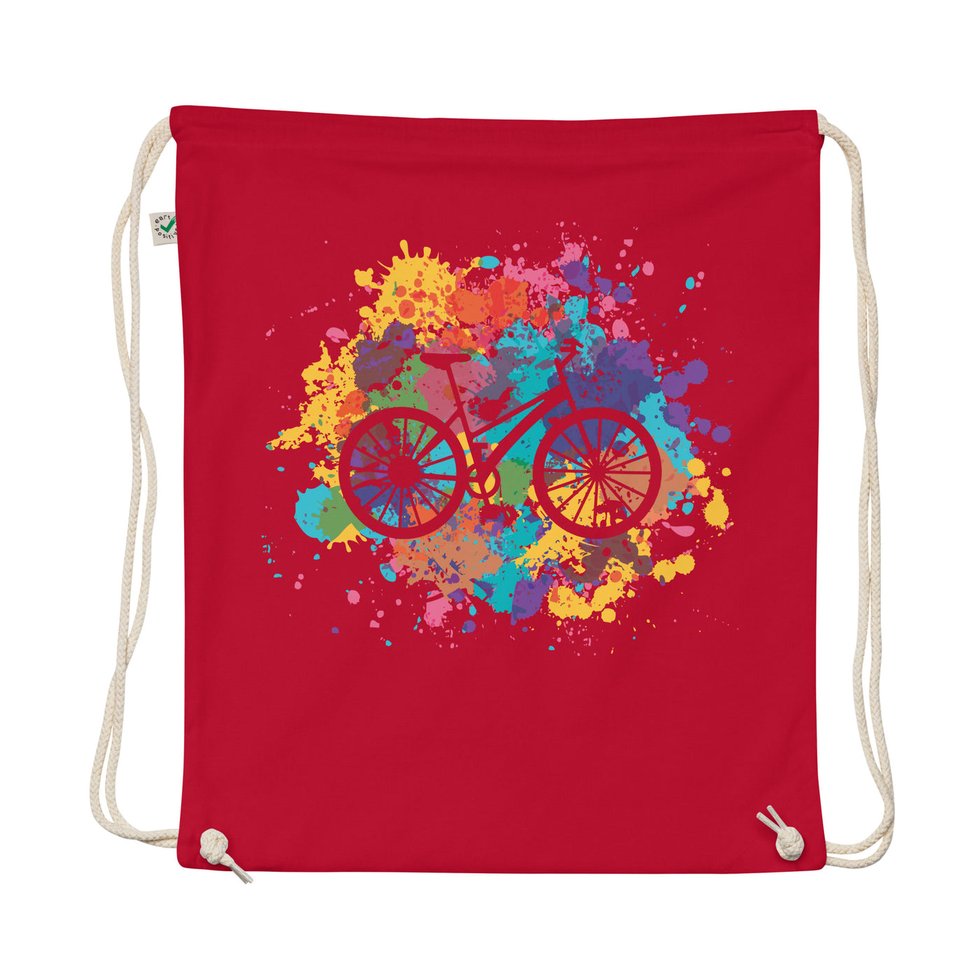 Colorful Splash And Cycling - Organic Turnbeutel fahrrad