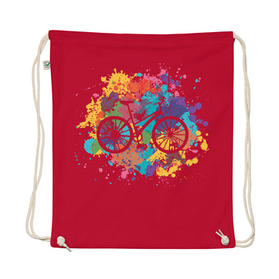 Colorful Splash And Cycling - Organic Turnbeutel fahrrad