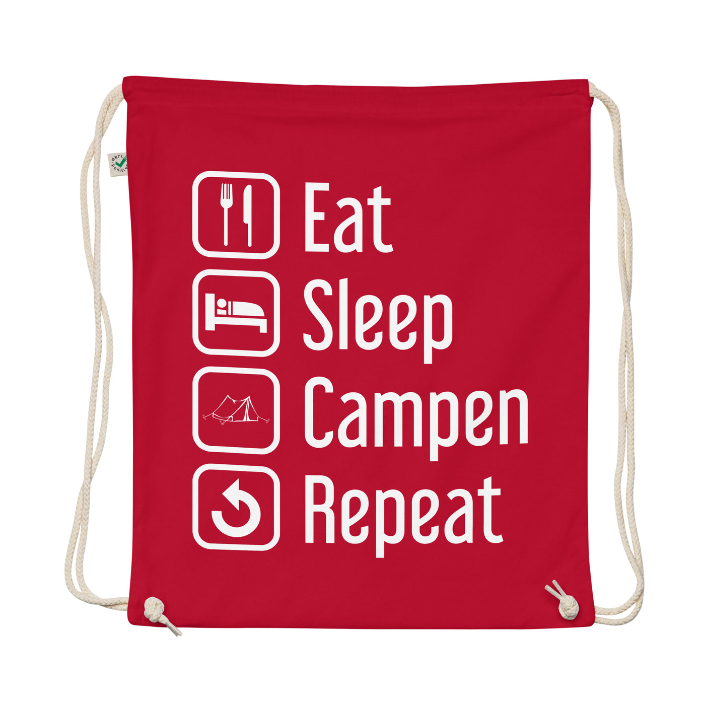 Eat Sleep Campen Repeat - Organic Turnbeutel camping