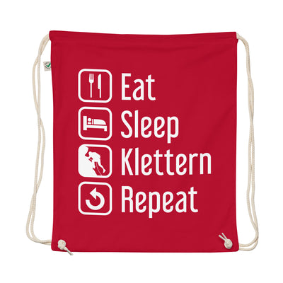 Eat Sleep Klettern Repeat - Organic Turnbeutel klettern