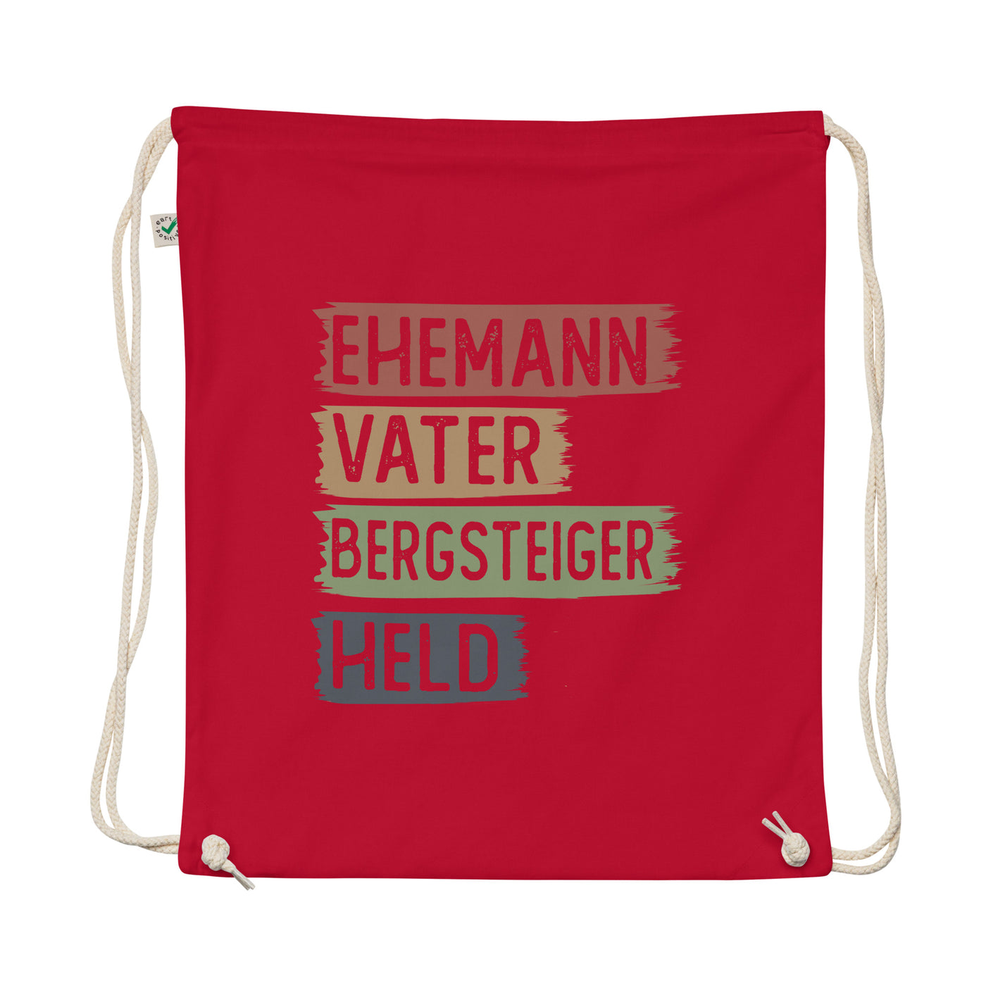 Ehemann, Vater, Bergsteiger, Held - Organic Turnbeutel berge