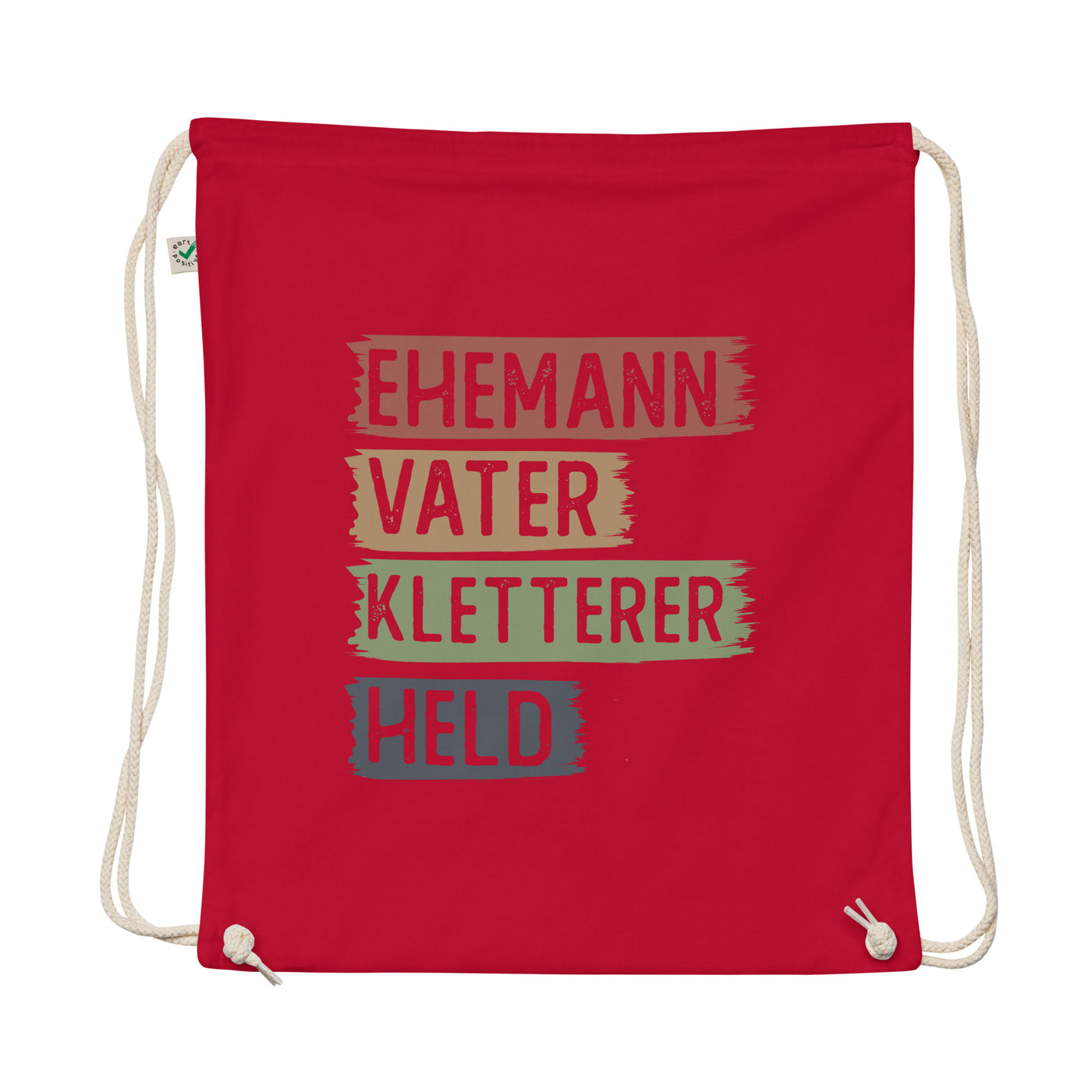 Ehemann, Vater, Kletterer, Held - Organic Turnbeutel klettern