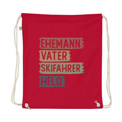 Ehemann, Vater, Skifahrer, Held - Organic Turnbeutel ski