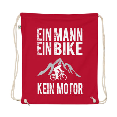 Ein Mann - Ein Bike - Kein Motor - Organic Turnbeutel fahrrad mountainbike