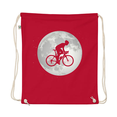 Full Moon - Man Cycling - Organic Turnbeutel fahrrad