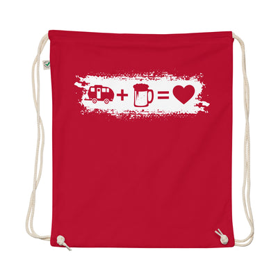 Grunge Rectangle - Heart - Beer - Camping Caravan - Organic Turnbeutel camping