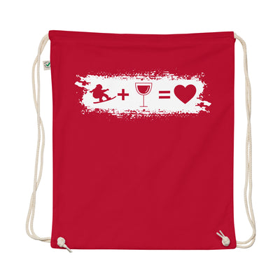 Grunge Rectangle - Heart - Wine - Snowboarding - Organic Turnbeutel snowboarden