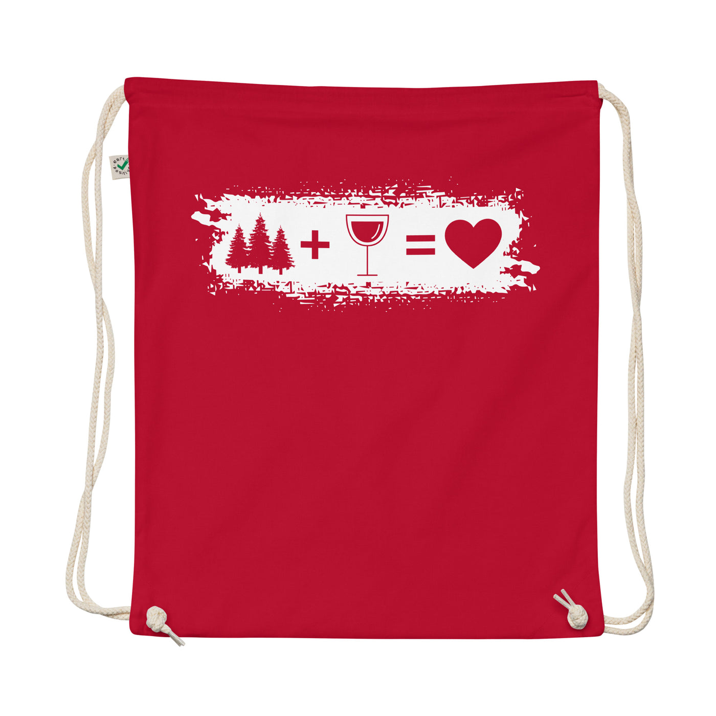 Grunge Rectangle - Heart - Wine - Trees - Organic Turnbeutel camping