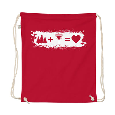 Grunge Rectangle - Heart - Wine - Trees - Organic Turnbeutel camping