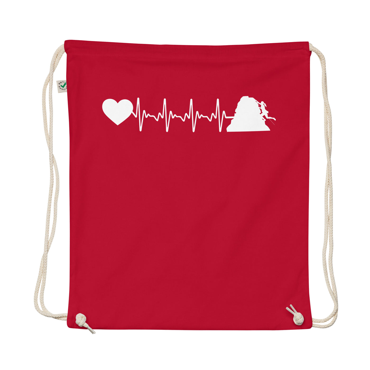 Heartbeat Heart And Climbing - Organic Turnbeutel klettern