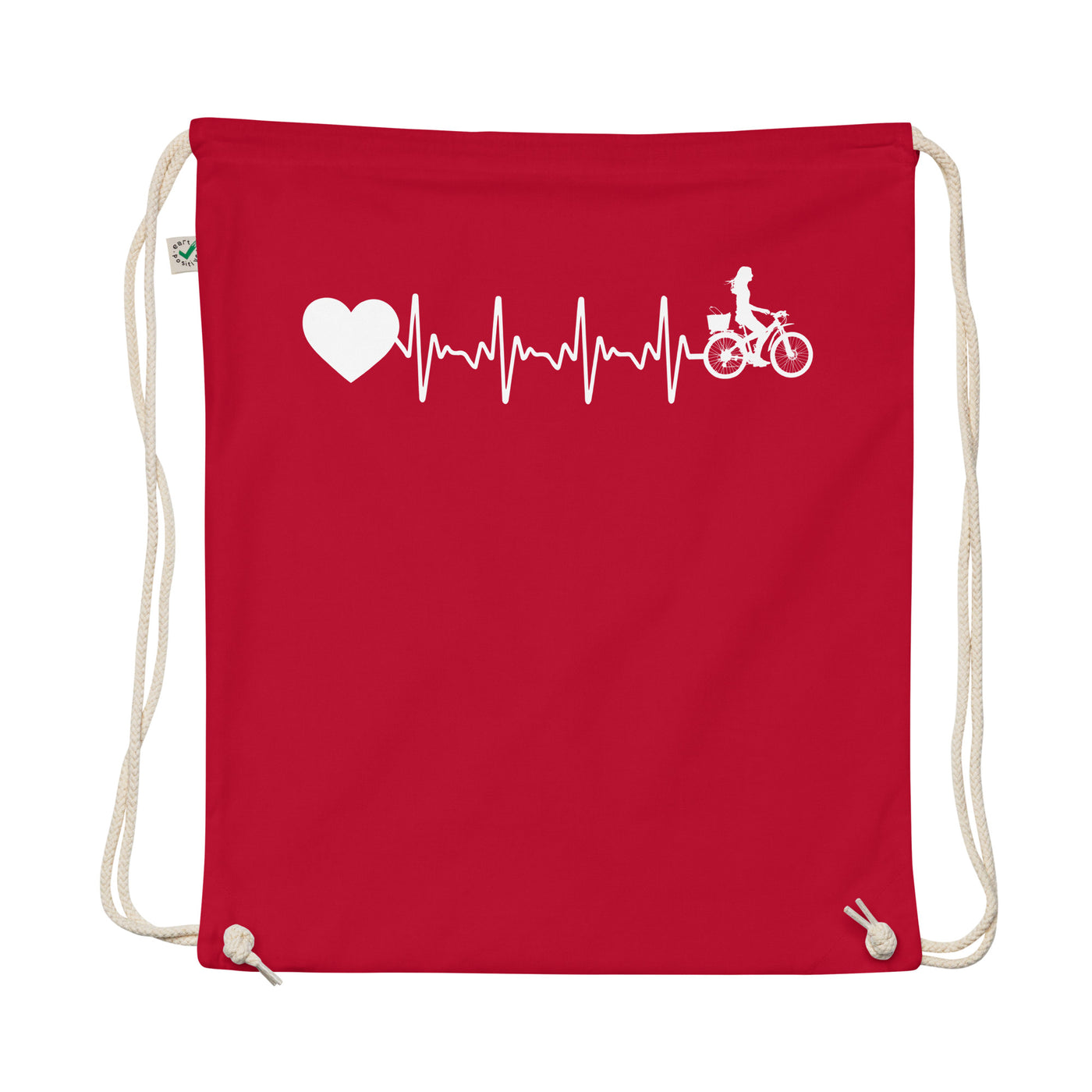 Heartbeat Heart And Cycling - Organic Turnbeutel fahrrad