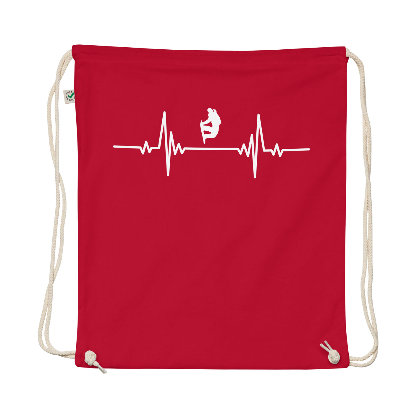 Heartbeat Snowboarder Lift - Organic Turnbeutel snowboarden