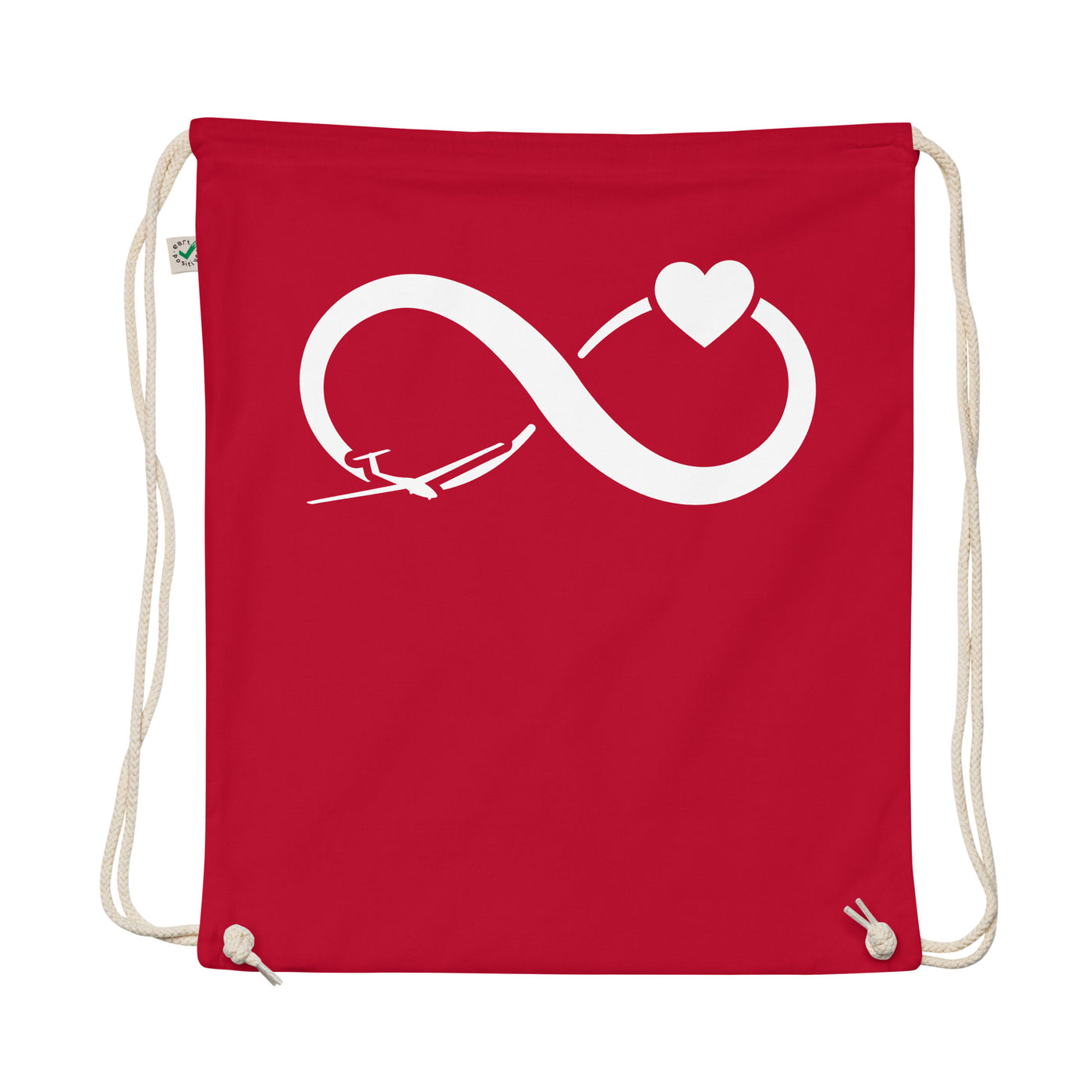 Infinity Heart And Sailplane - Organic Turnbeutel berge