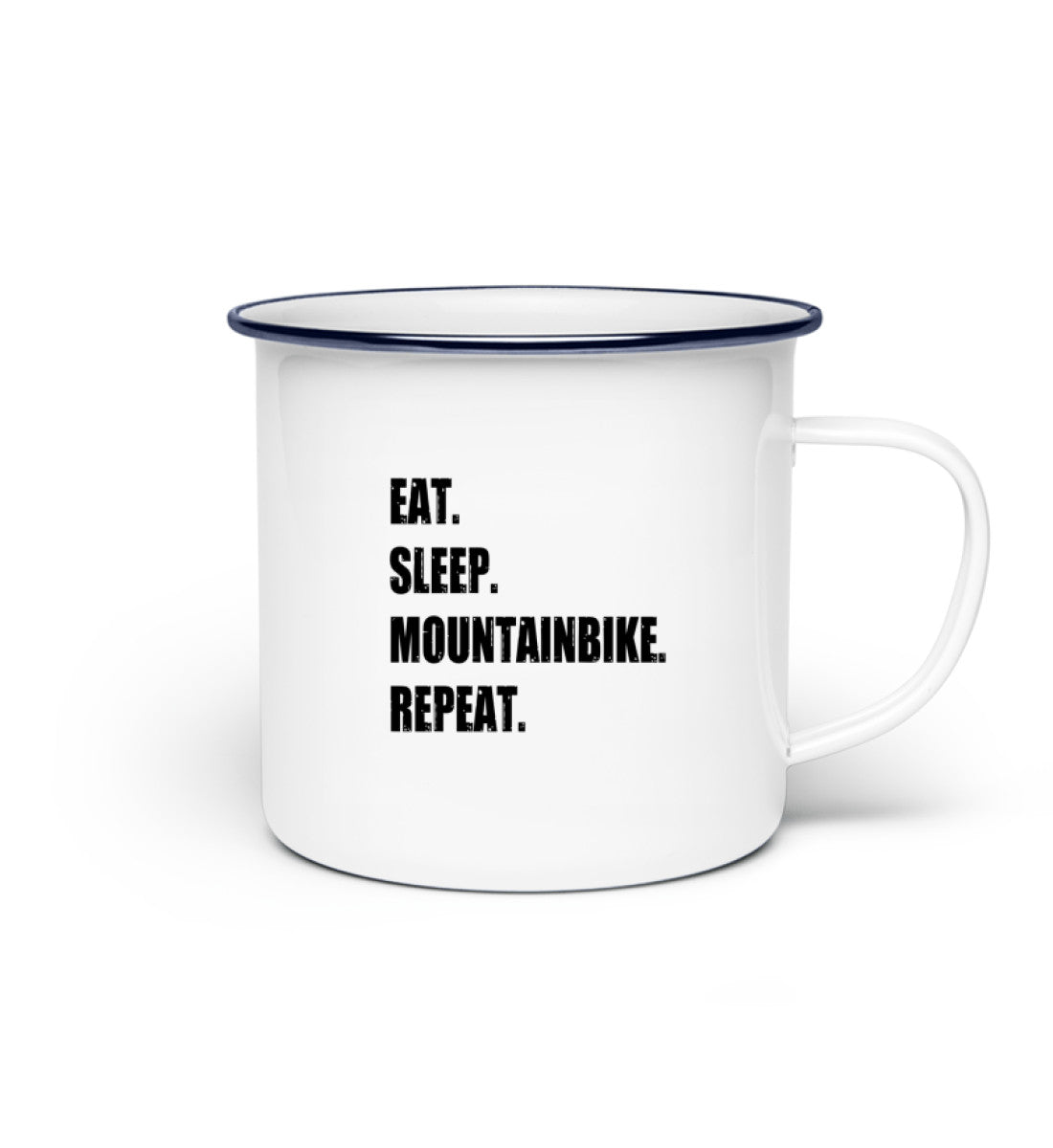 Eat Sleep Mountainbike Repeat - Emaille Tasse mountainbike