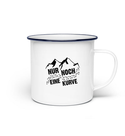 Nur noch eine Kurve - (B.W.) - Emaille Tasse berge wandern