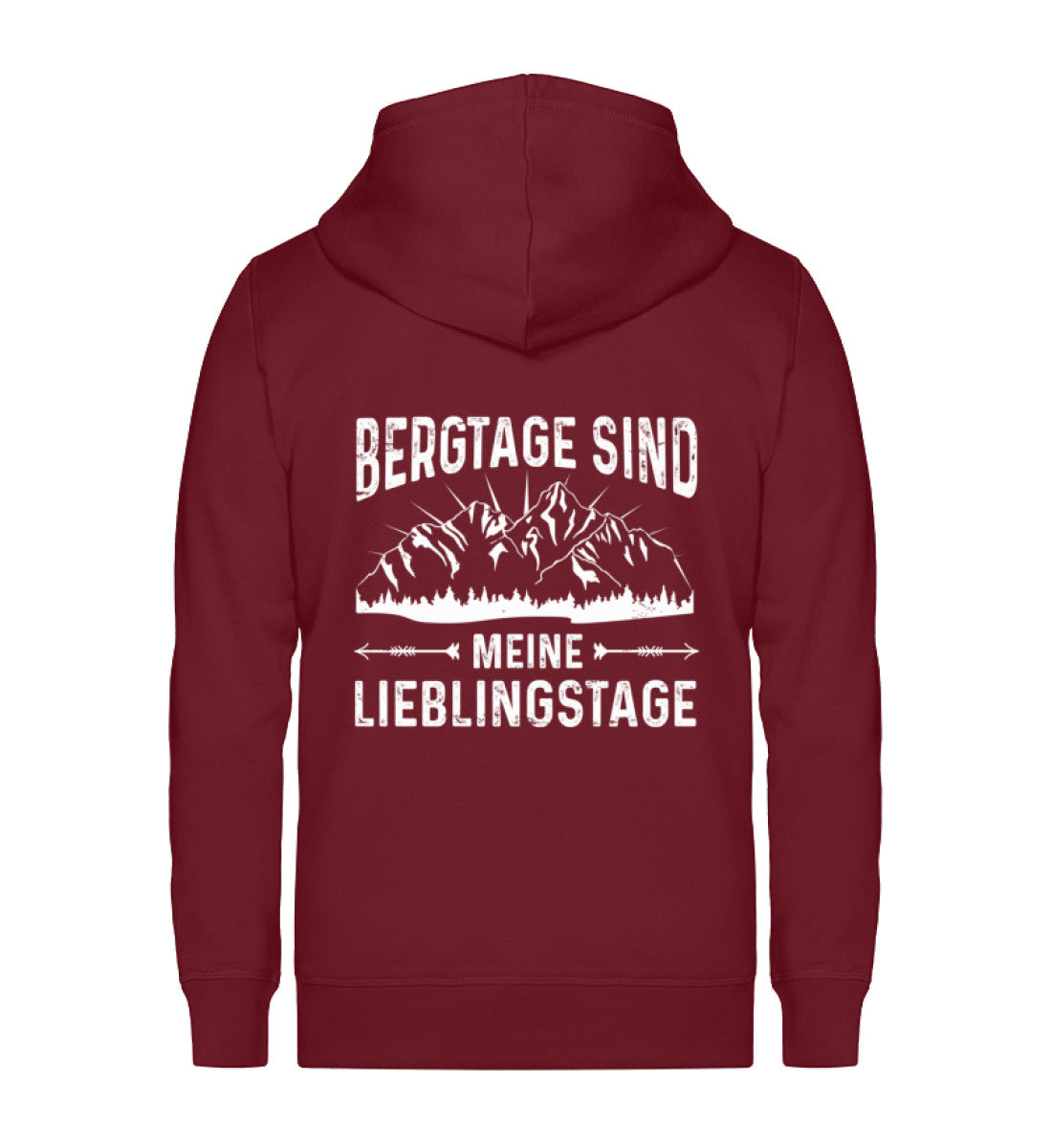 Bergtage - Lieblingstage - Unisex Premium Organic Sweatjacke berge wandern Weinrot