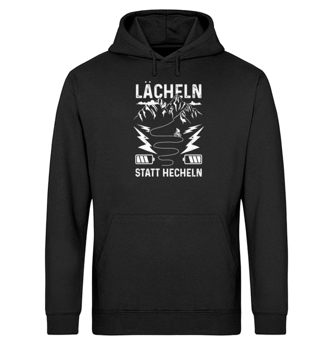 Lächeln statt hecheln - Unisex Organic Hoodie e-bike Schwarz