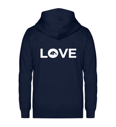 LOVE Zelt - Unisex Premium Organic Sweatjacke camping Navyblau