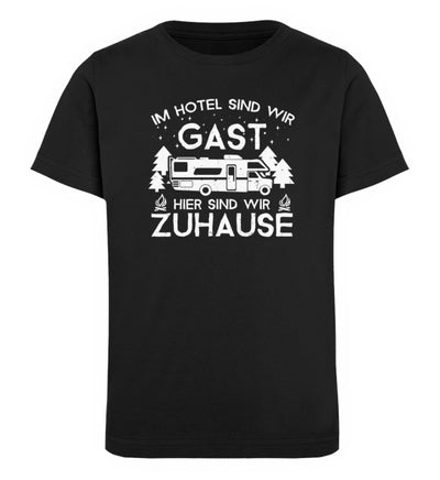 Im Hotel zu Gast - Hier zuhause - Kinder Premium Organic T-Shirt camping Schwarz