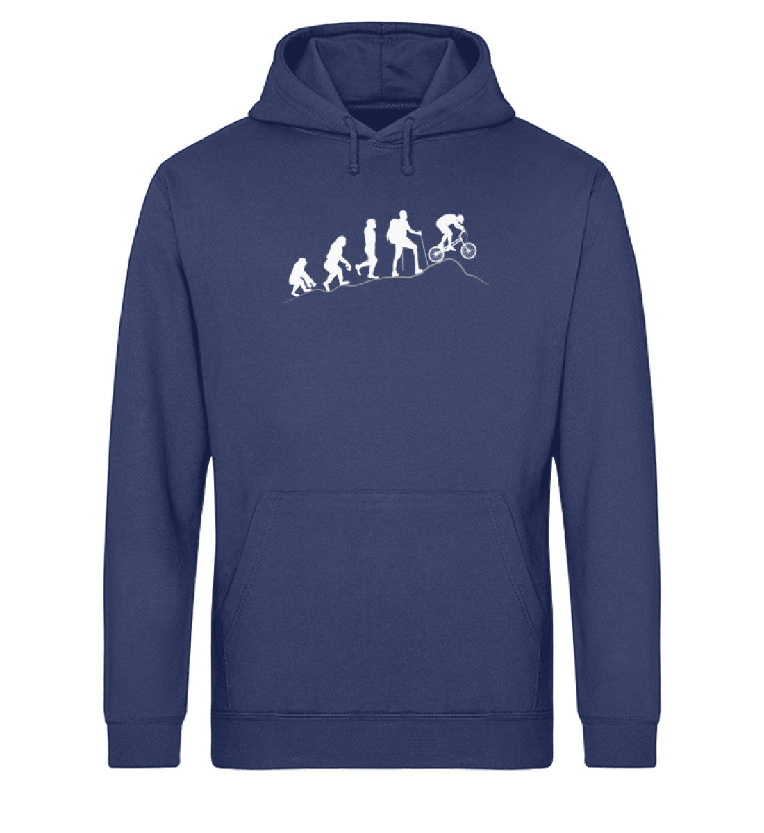 Mountainbike Evolution - Unisex Organic Hoodie mountainbike Navyblau