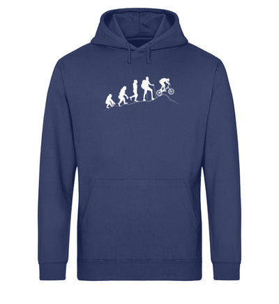 Mountainbike Evolution - Unisex Organic Hoodie mountainbike Navyblau