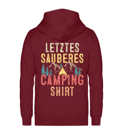 Letztes Sauberes Camping Shirt - Unisex Premium Organic Sweatjacke camping Weinrot