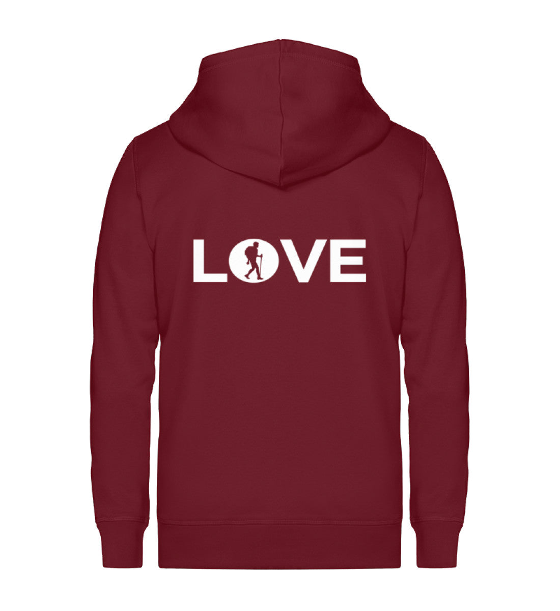 LOVE - Wanderer - Unisex Premium Organic Sweatjacke wandern Weinrot