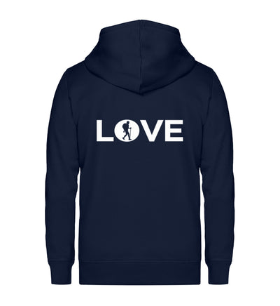 LOVE - Wanderer - Unisex Premium Organic Sweatjacke wandern Navyblau