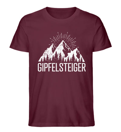 Die Gipfelsteiger - Herren Premium Organic T-Shirt berge klettern wandern Weinrot