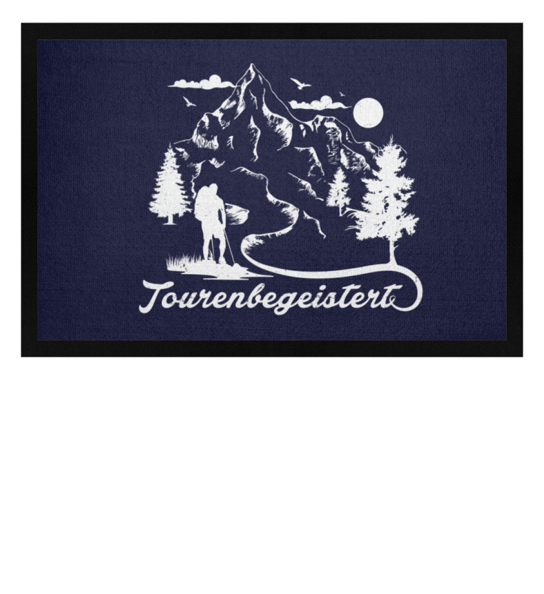 Tourenbegeistert - Fußmatte mit Gummirand wandern Navy