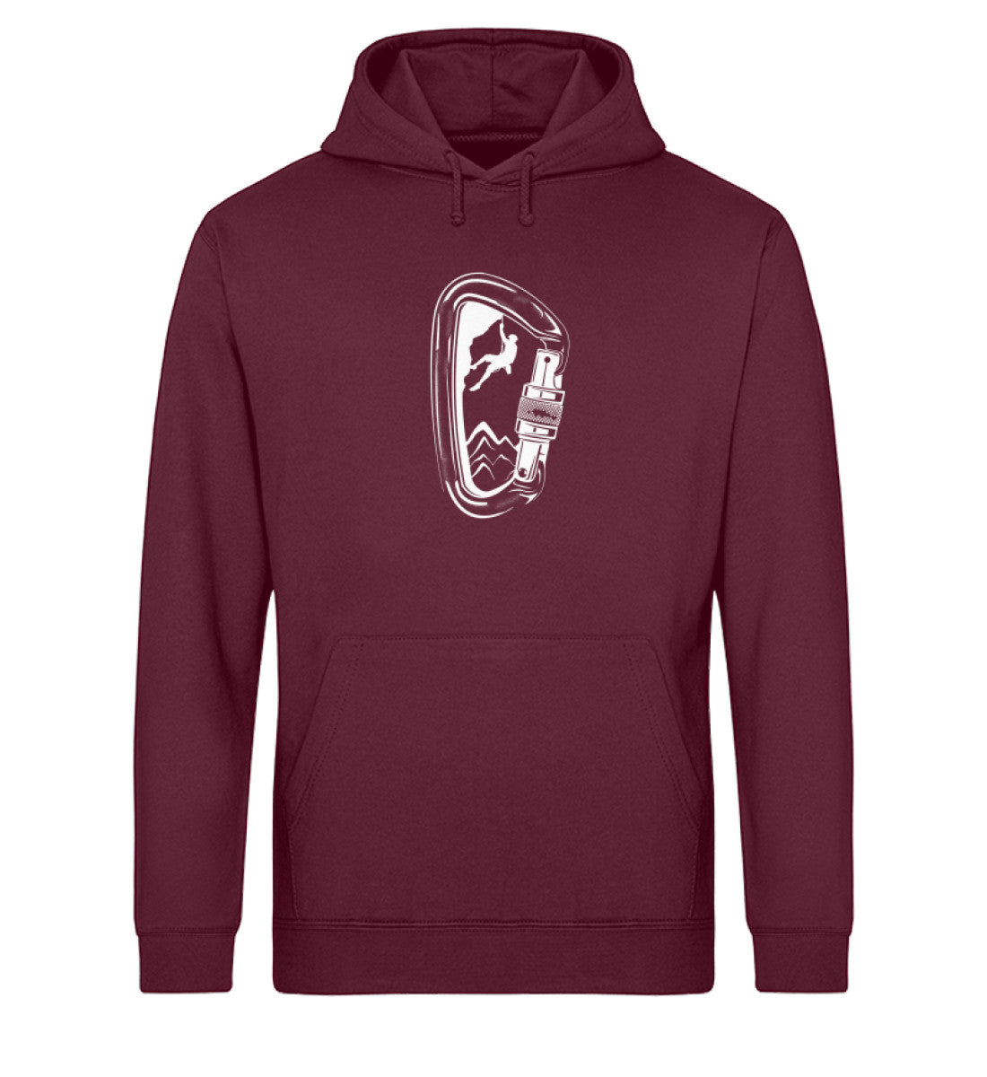 Bergsteigen - Unisex Organic Hoodie klettern Weinrot