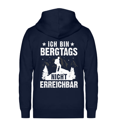 Bergtags nicht erreichbar - Unisex Premium Organic Sweatjacke berge wandern Navyblau