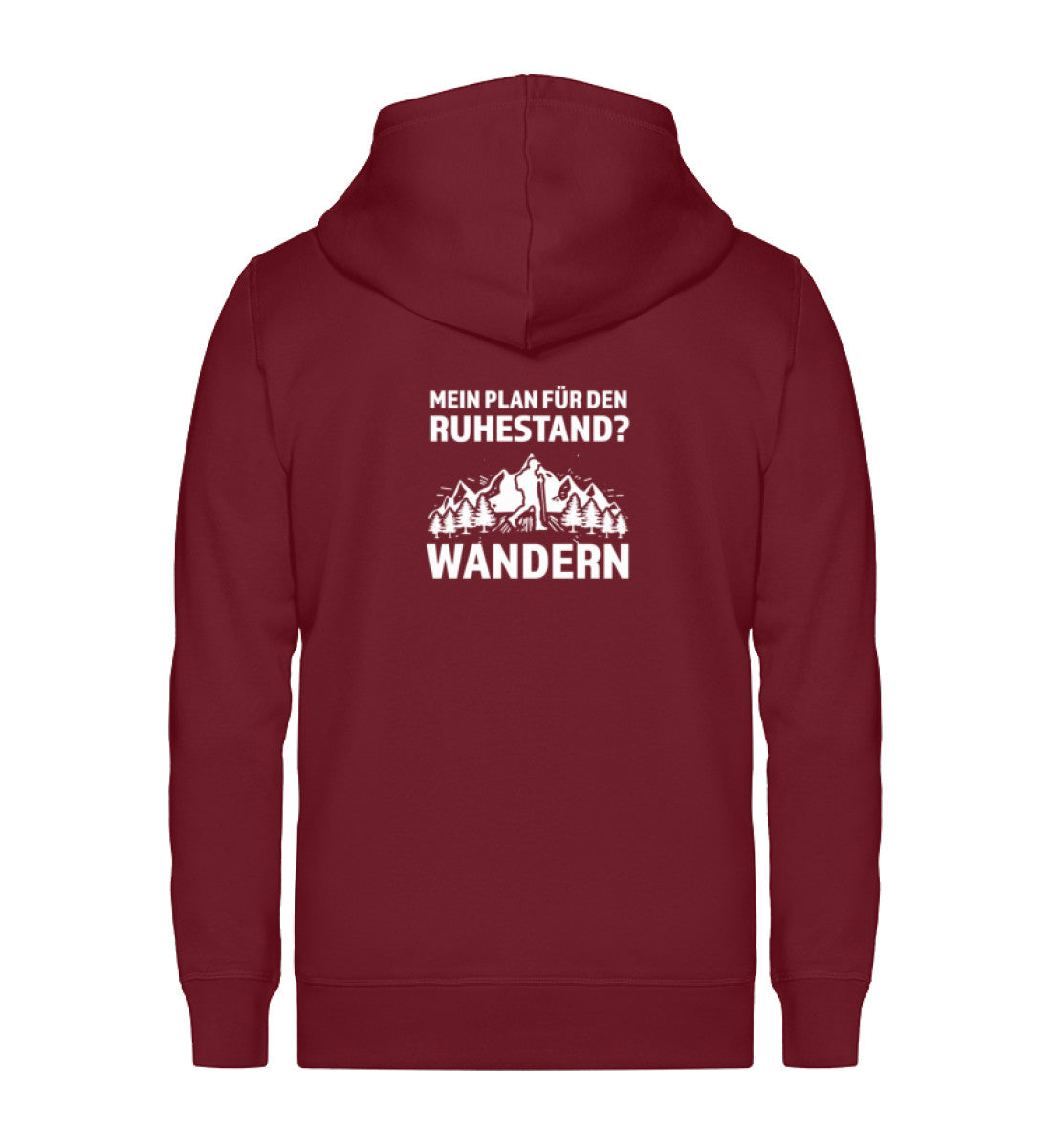 Plan für den Ruhestand - Wandern - Unisex Premium Organic Sweatjacke wandern Weinrot