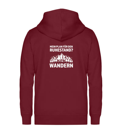 Plan für den Ruhestand - Wandern - Unisex Premium Organic Sweatjacke wandern Weinrot