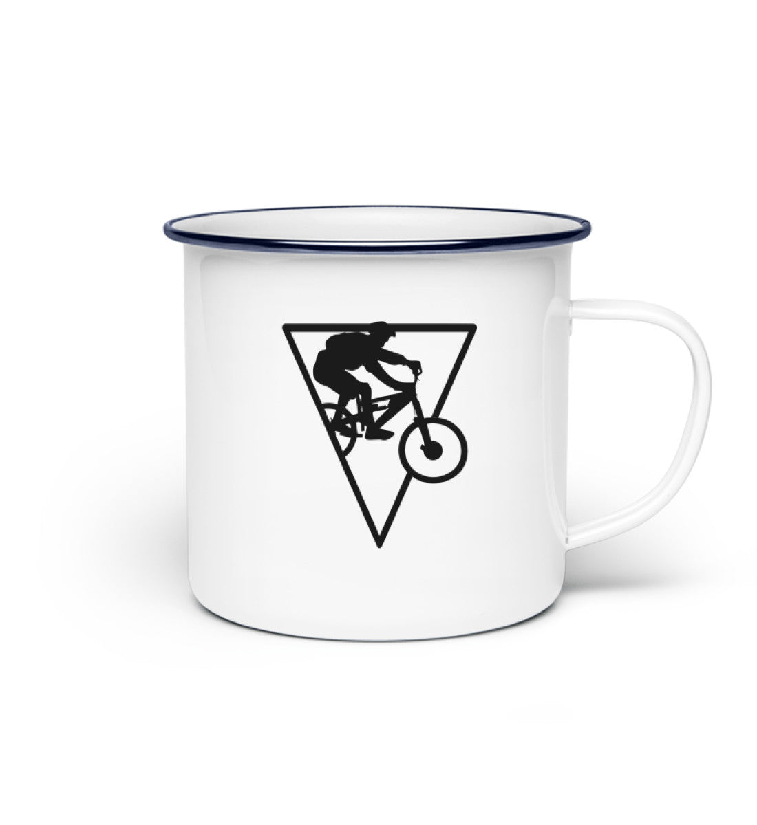 Mountainbiker Geometrisch - Emaille Tasse mountainbike Default Title