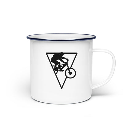 Mountainbiker Geometrisch - Emaille Tasse mountainbike Default Title