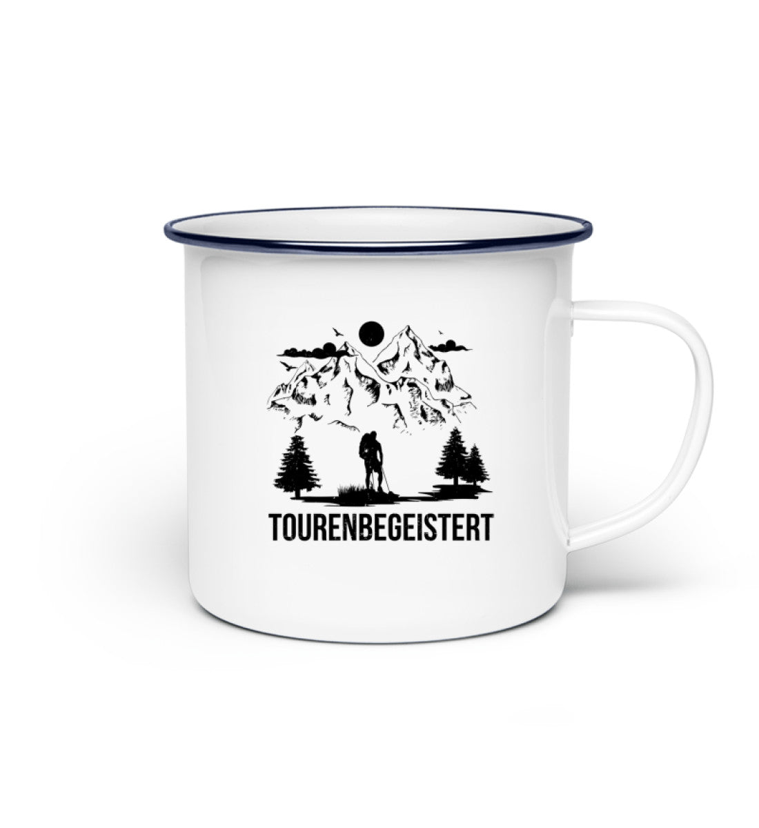 Tourenbegeisterung - Emaille Tasse wandern