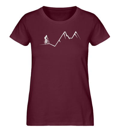 Mountainbike Minimal - Damen Organic T-Shirt mountainbike Weinrot