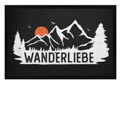 Wanderliebe, Berge und Sonne - Fußmatte mit Gummirand wandern Schwarz