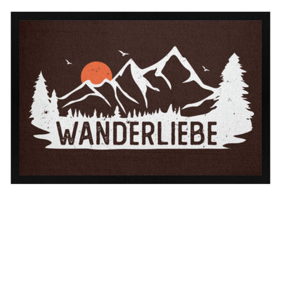 Wanderliebe, Berge und Sonne - Fußmatte mit Gummirand wandern Braun