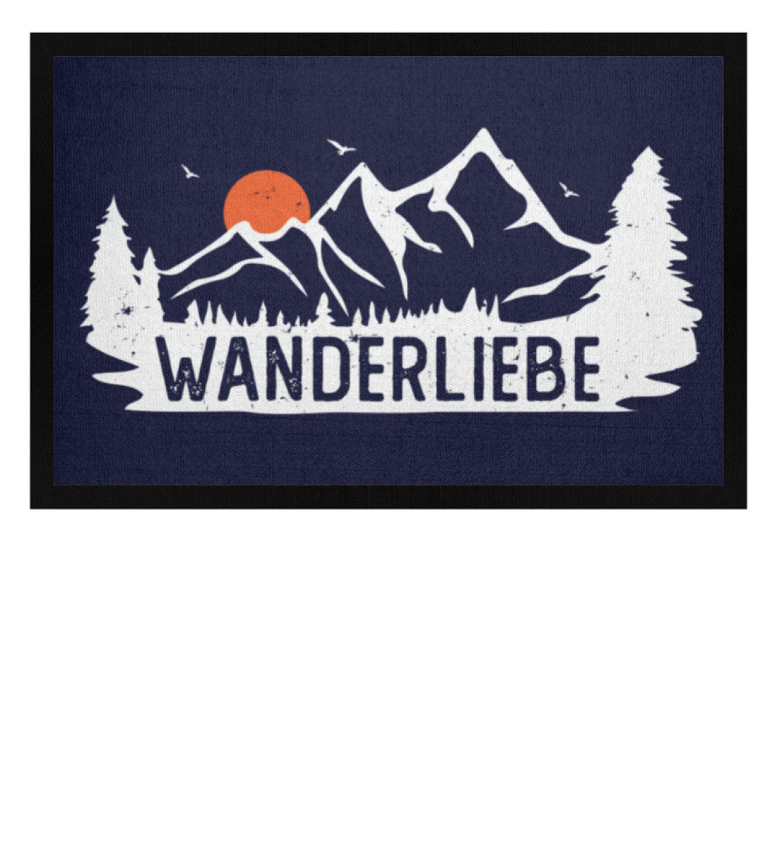 Wanderliebe, Berge und Sonne - Fußmatte mit Gummirand wandern Navy