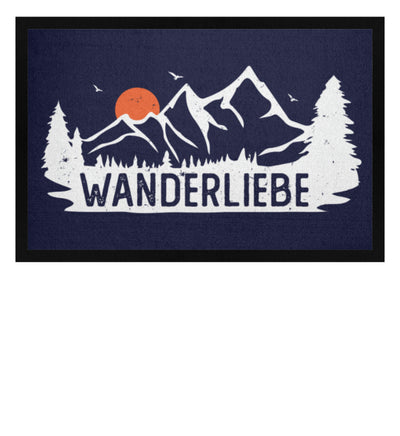 Wanderliebe, Berge und Sonne - Fußmatte mit Gummirand wandern Navy