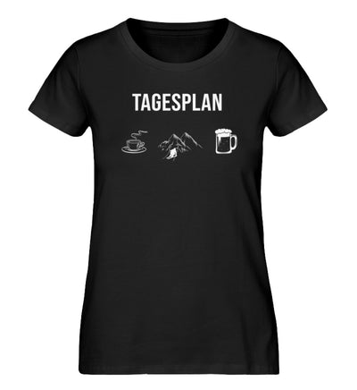 Tagesplan Kaffee, Ski und Bier - Damen Premium Organic T-Shirt Schwarz