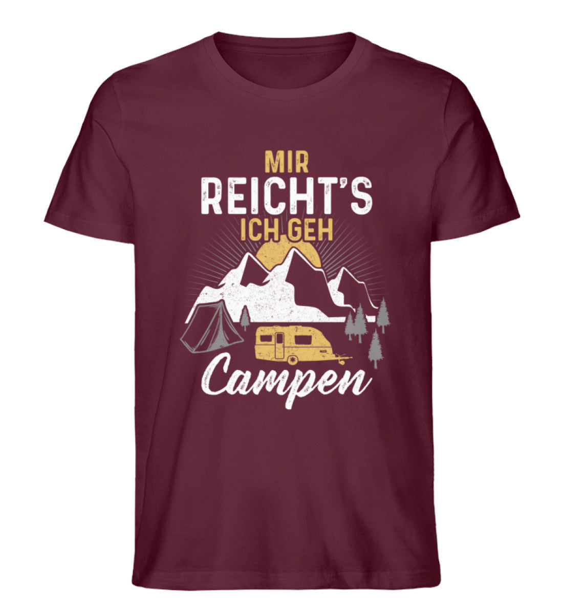 Mir reichts ich geh Campen - Herren Premium Organic T-Shirt camping Weinrot