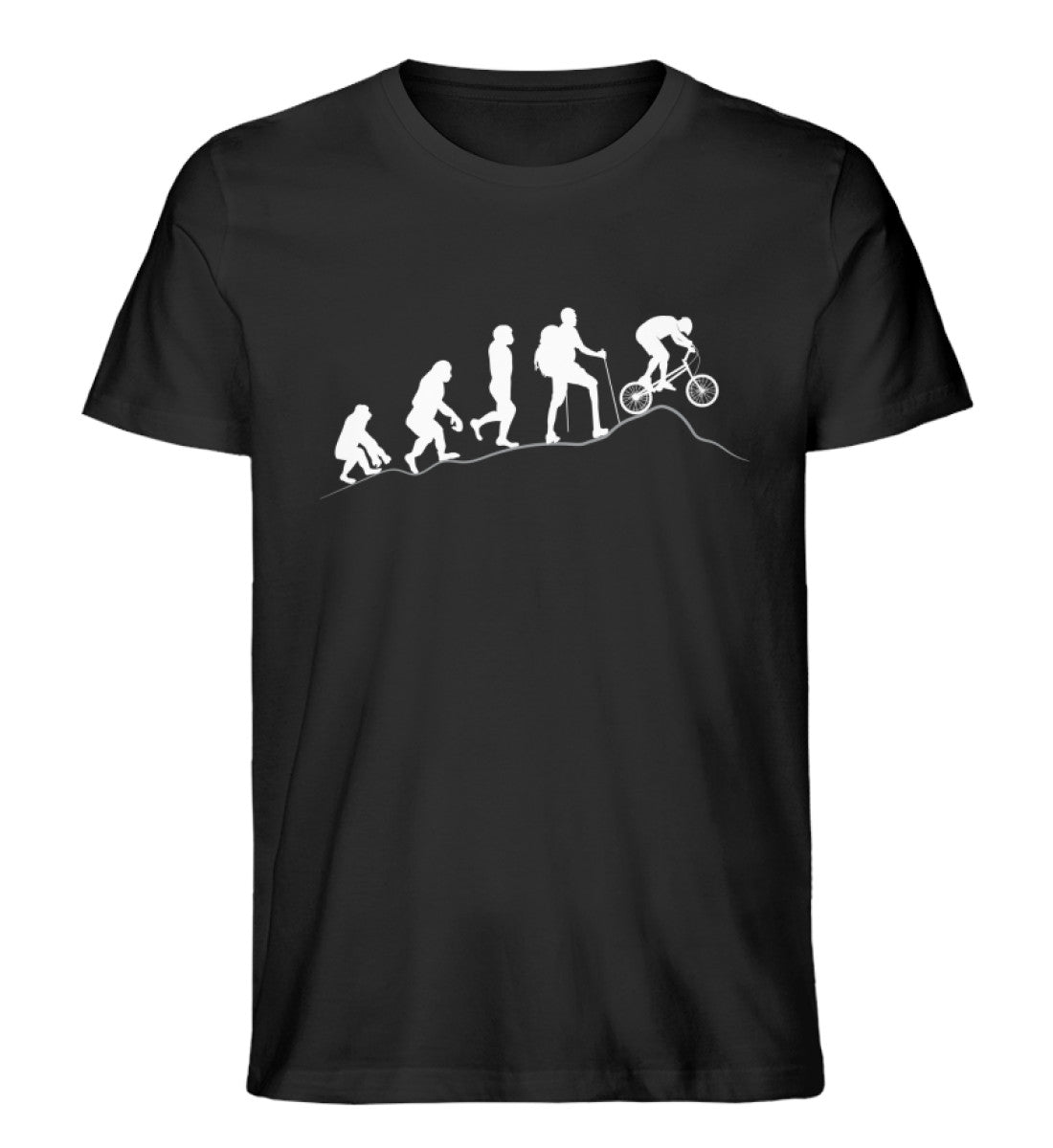 Mountainbike Evolution - Herren Organic T-Shirt mountainbike Schwarz